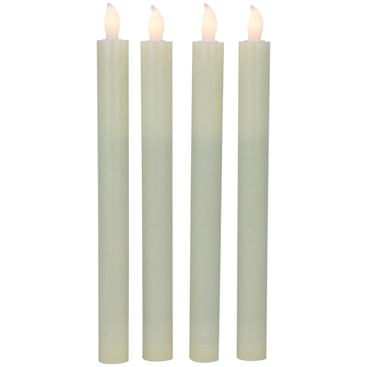 Northlight Set of 4 Solid Cream Flameless LED Constant Wax Taper Candles 9.5"